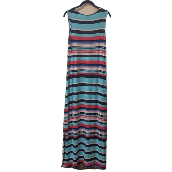 TOMMY Bahama Women's Sporting Stripe Summer Super Maxi Multi-Colour Dress (M) - Picture 2 of 4